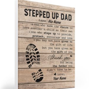 Personalized To My Stepped Dad Fathers Day Canvas Home Decor