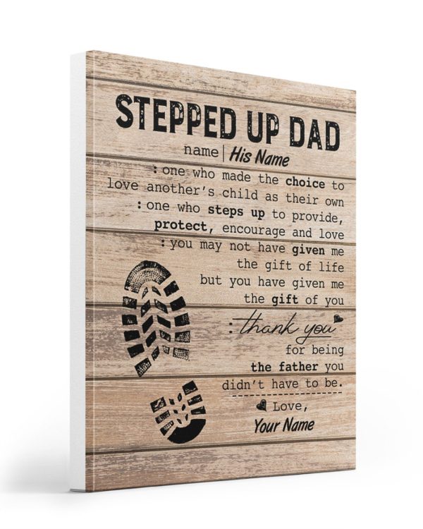 Personalized To My Stepped Dad Fathers Day Canvas Home Decor