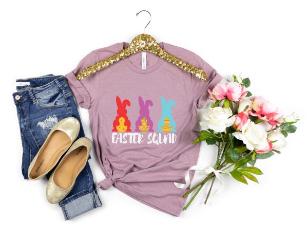 Cute Easter Squad Bunny Shirt Matching Family Outfit Gifts