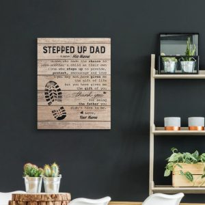 Personalized To My Stepped Dad Fathers Day Canvas Home Decor