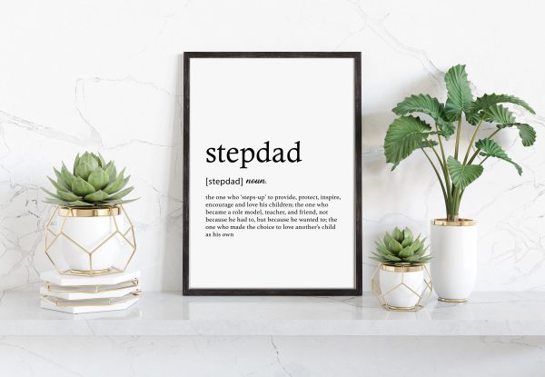 Stepdad Definition Print Gifts For Bonus Dad Wall Art