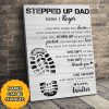 To Our Bonus Dad Footprints Personalized Canvas Stepdad Wall Art